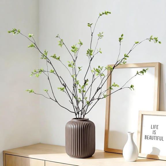 4 Pcs Artificial Ficus Branches Faux Eucalyptus Stems for Vase, 47.2 Inch Fake Greenery Stems Artificial Plant for Vase Filler, Faux Leaves Plants Indoor Tables Centerpieces Office Home Decor