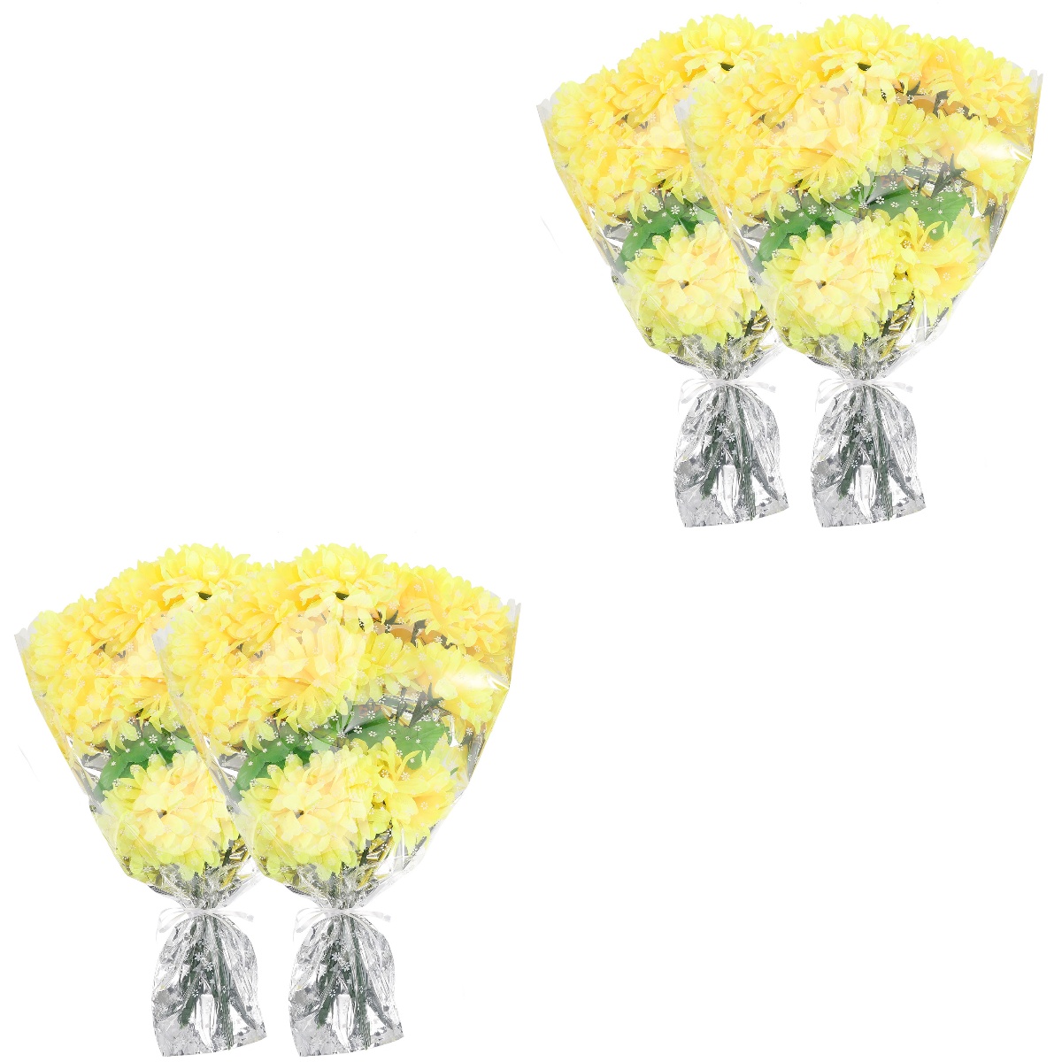 4 Pcs Artificial Flowers Fake Flower Headstone Arrangements Grave