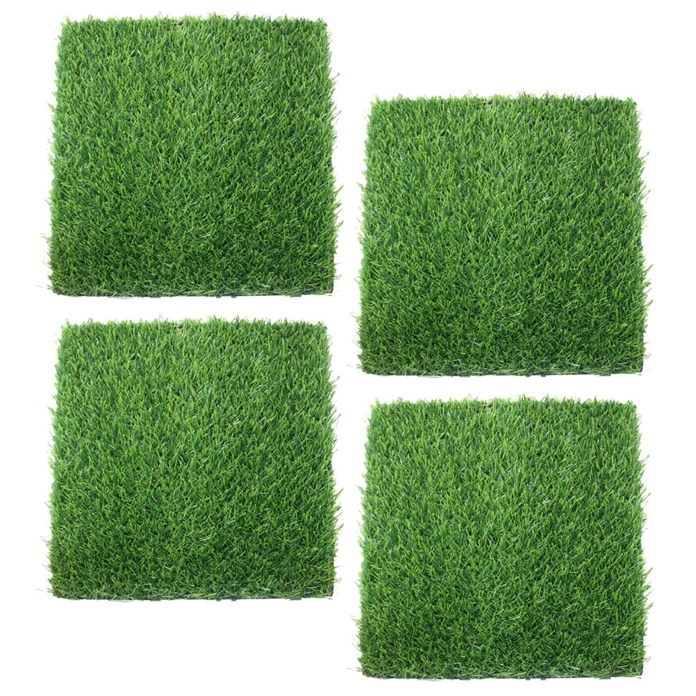 4 Pcs Artificial Lawn Imitation Grass Plastic Straw Mat Landscaping