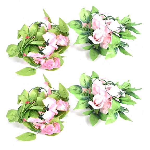 4 Pcs Artificial Plant Pink Roses Flower, DIY Decorating Fake Flower,Simulated Plant for Home Wall Wedding Party Decor (240cm/94.5 in)