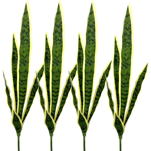4 Pcs Artificial Plants 30" Sansevieria Snake Plant Plastic Greenery Perfect Faux Agave Plant for Home Office Indoor and Outdoor Décor