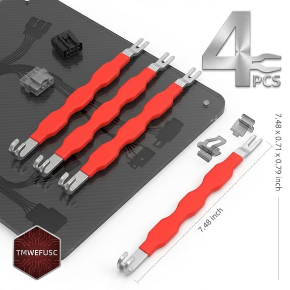 4 Pcs Automotive Electrical Terminal Connector Separator Remover Tool Universal for Car Truck Automobile Wiring Repair Red