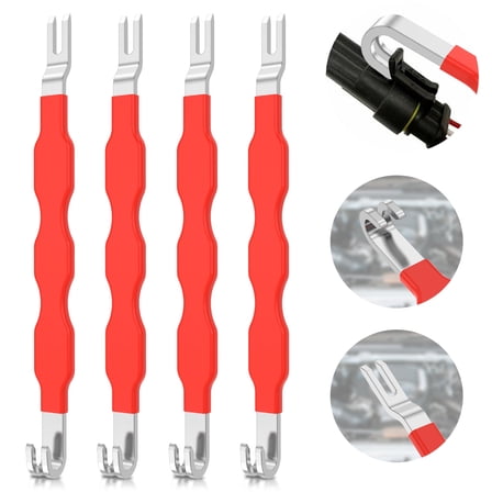 4 Pcs Automotive Electrical Terminal Connector Separator Remover Tool Universal for Car Truck Automobile Wiring Repair Red