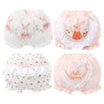 thumbnail image 1 of 4 Pcs Baby Bloomers Diaper Cover for Toddler Girls Soft Cotton Shorts Toddler Undies,Light Pink, 1 of 6