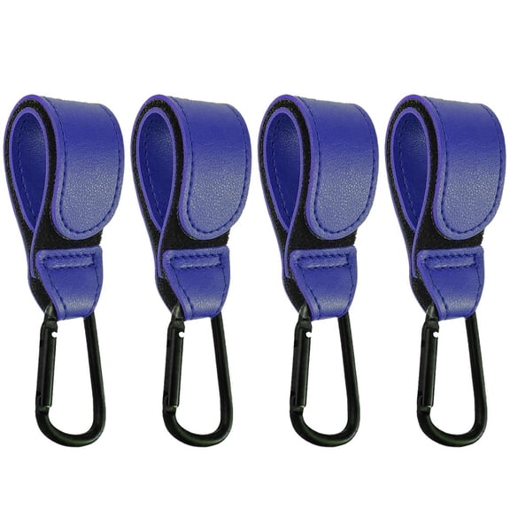 4 Pcs Baby Stroller Hooks for Hanging | Multipurpose Stroller Straps with Durable and Stylish Stroller Clips for Diaper Bags | The Perfect Mummy Hook for Pram, Wheelchair, (Blue)