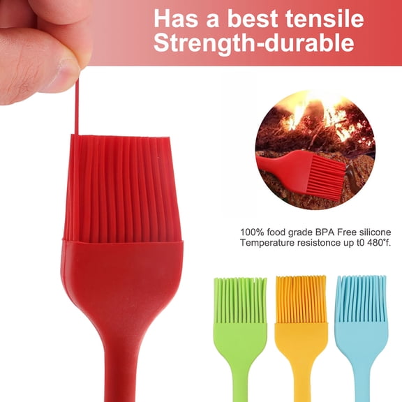 4 Pcs Baking Cooking Silicone Brush Non-Stick Heat Resistant Baking Barbecue Utensils Assorted Color