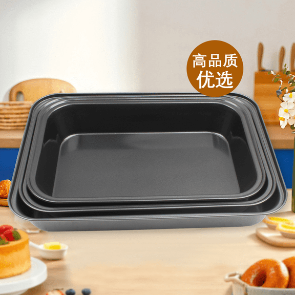 4 Pcs Baking Trays for Oven, Non Stick Carbon Steel, 3 Sizes|Sturdy Carbon Steel Build, Rolled Edge Design, Fast Heat Conduction, Stackable Storage, Smooth Surface for Simple Cleaning