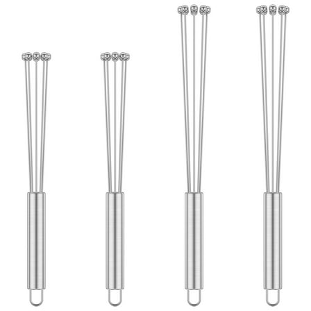 4 Pcs Ball Whisk Stainless Steel Egg Whisk Efficient Egg Beater Whisk Creative Kitchen Whisk for Cooking Blending Whisking Beating Stirring