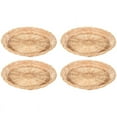 4 Pcs Bamboo Paper Plate Holder 10 Inch Round Woven Plate Holder, Reusable Paper Plate Holders