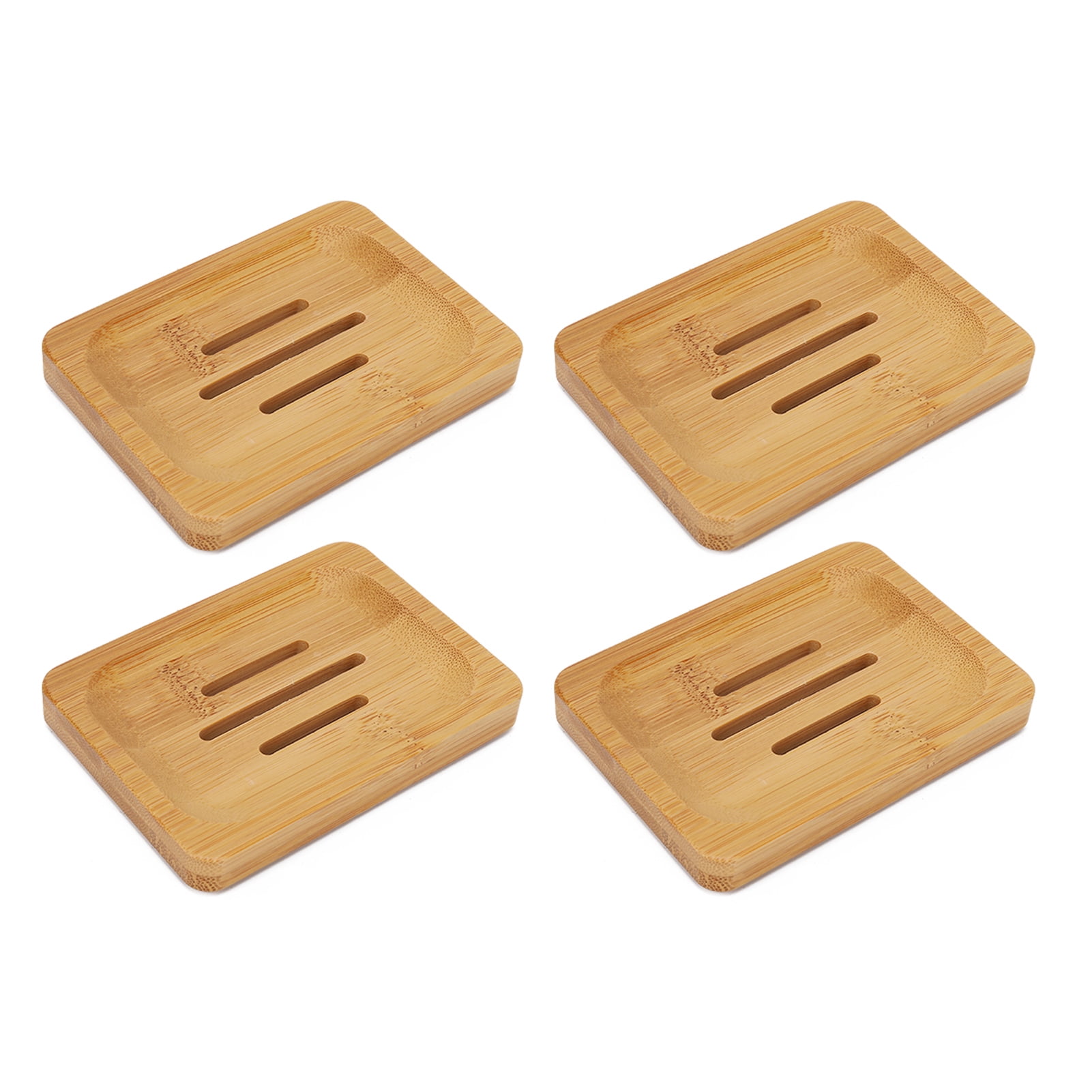 4 Pcs Bamboo Soap Dish Strong Water Resistance Sturdy Stylish Soap