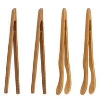 4 Pcs Bamboo Toaster Tongs 7inch Reusable Wood Cooking Tongs Ideal Kitchen Utensil For Cheese Bacon Muffin Fruits BreadEcofriendly Wood