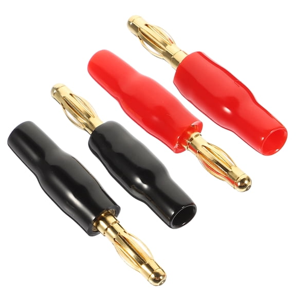 4 Pcs Banana Plug Clip Audio Connector Video Receiver Supply for Universal Jack Durable Plugs