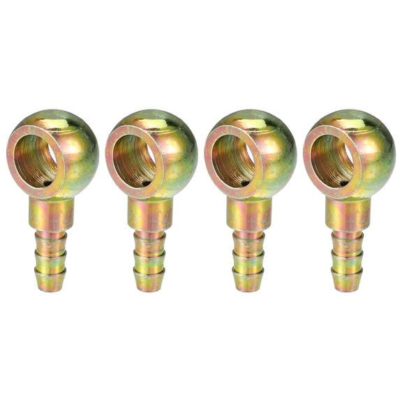 4 Pcs Banjo Bolt Hose Barb Fitting Brake Fuel Line Fitting Adapter for Car Motorcycle 12mm ID 8mm OD