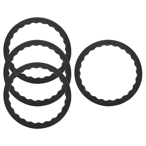 4 Pcs Bar Stool Leg Protectors Ring for 16.5" to 18.5" Round Base, Black