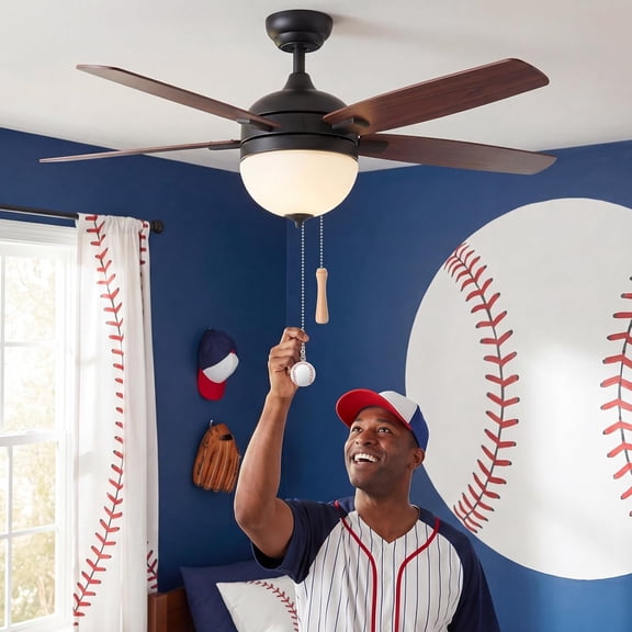 4 Pcs Baseball and Baseball Bat Ceiling Fan Pull Chain Ornaments Extender, 12 Inch Decorative Silver Bead Extension Fan Pulls for for Ceiling Fans Lamps and Wall Lights Home Decor