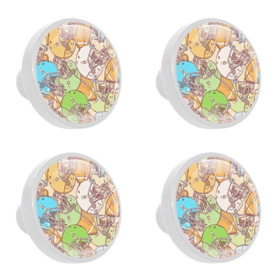 4 Pcs Baseball Helmet Knobs for Kitchen Cabinet Cupboard Dresser Bookcase Drawer Pulls Handles Round Home Decor