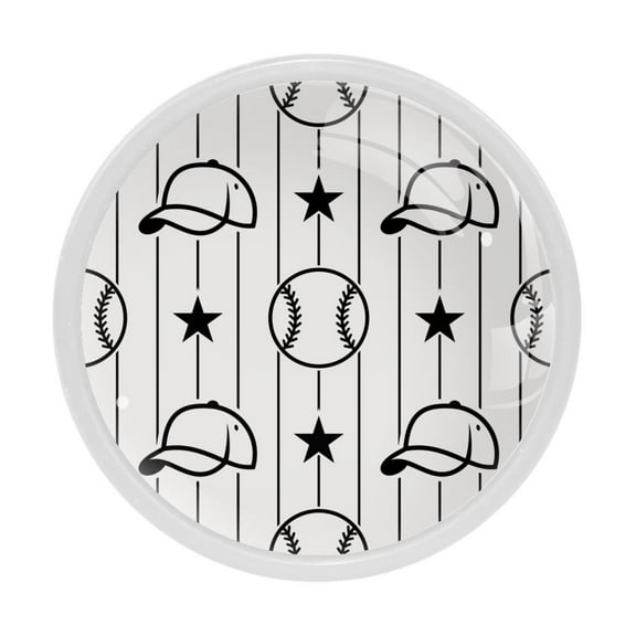 4 Pcs Baseball Sport Knobs for Kitchen Cabinet Cupboard Dresser Bookcase Drawer Pulls Handles Round Home Decor