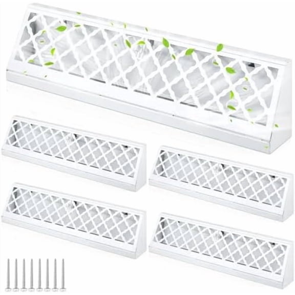 4 Pcs Baseboard Register Duct Opening Size Modern Design Vent Covers for Home Floor Wall Baseboard Air Covers Supply Floor Diffuser Including Screws (18 Inch,White)