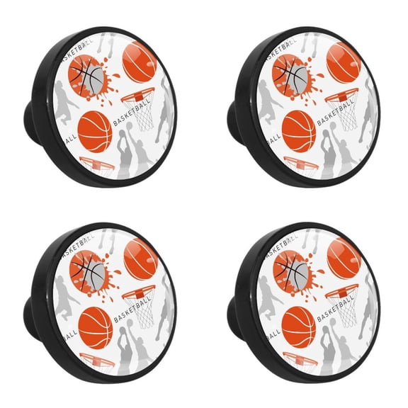 4 Pcs Basketball Knobs for Kitchen Cabinet Cupboard Dresser Bookcase Drawer Pulls Handles Round Home Decor