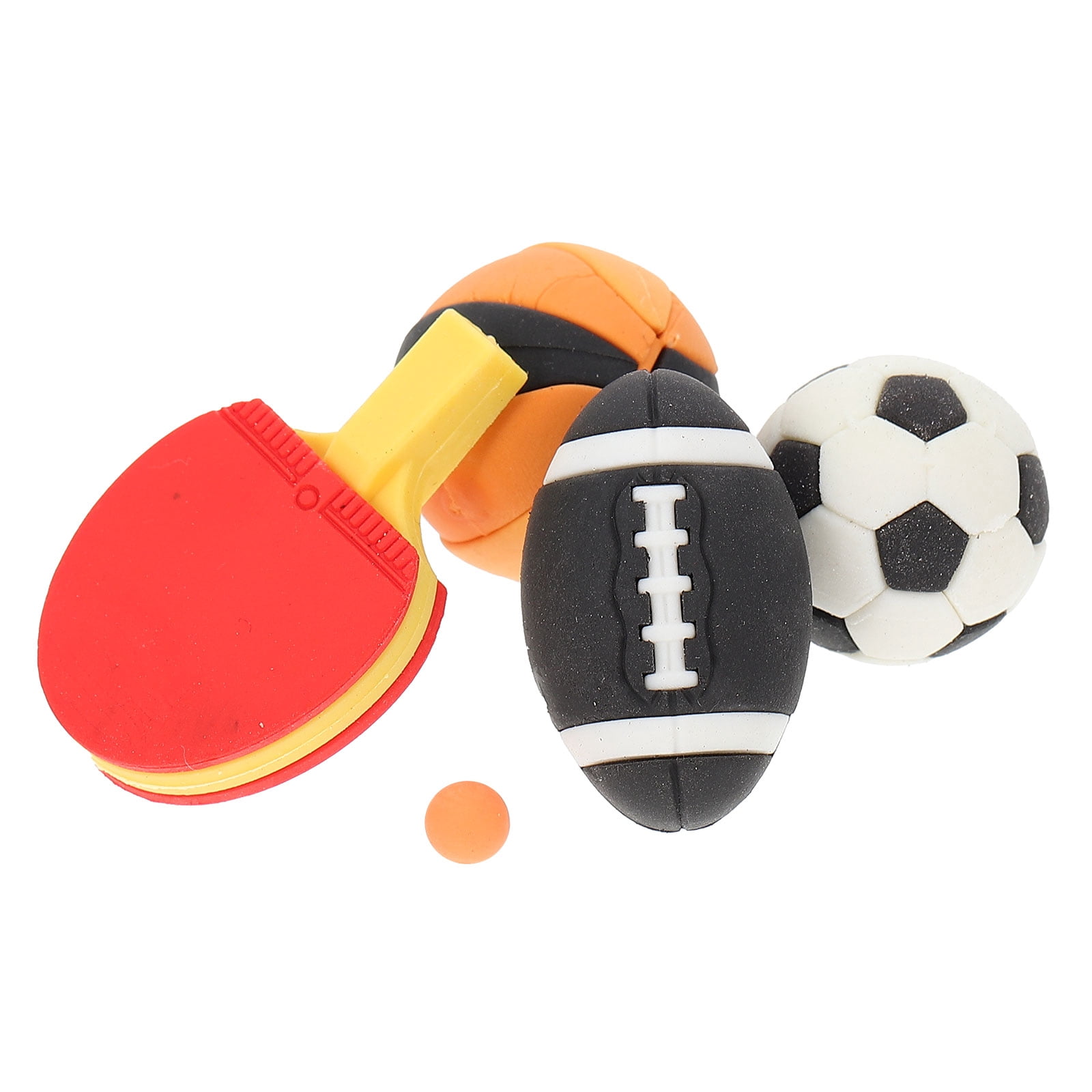 4 Pcs Basketball Ornament Miniature Models Lovely Rugby Table Tennis