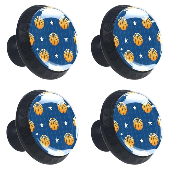 4 Pcs Basketball Sport Knobs for Kitchen Cabinet Cupboard Dresser Bookcase Drawer Pulls Handles Round Home Decor