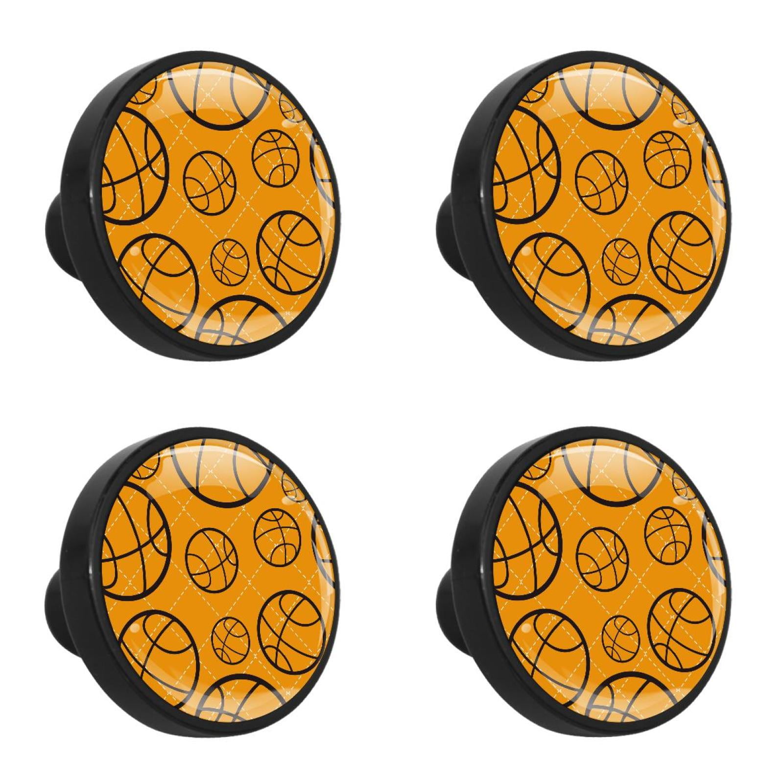 4 Pcs Basketball Sport Knobs for Kitchen Cabinet Cupboard Dresser Bookcase Drawer Pulls Handles Round Home Decor