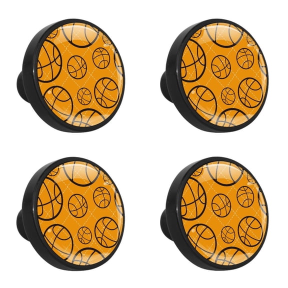 4 Pcs Basketball Sport Knobs for Kitchen Cabinet Cupboard Dresser Bookcase Drawer Pulls Handles Round Home Decor
