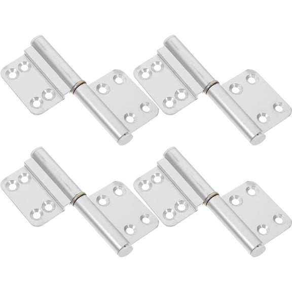 Aluminum Alloy Detachable Hinge for Door Silver 4pcs Crafted from Firm Aluminum Alloy for Bathroom