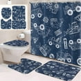 thumbnail image 1 of 4 Pcs Bathroom Sets with Shower Curtain and Rugs, Car Tractor Rooster Rustic, Bathroom Decor Kids Farm Cute Vehicle Shower Curtain Sets for Bathroom Decor, 1 of 4