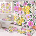 thumbnail image 1 of 4 Pcs Bathroom Sets with Shower Curtain and Rugs, Desert Vintage Summer Western, Bathroom Decor Tractor Mountain American Car Shower Curtain Sets for Bathroom Decor, 1 of 4