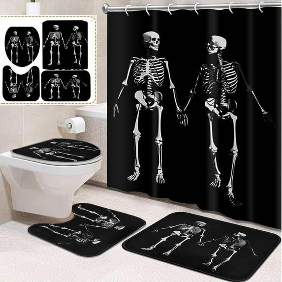 4 Pcs Bathroom Sets with Shower Curtain and Rugs, Farm Cow Sunflower Horse, Bathroom Decor Chicken Turkey Pig Tractor Shower Curtain Sets for Bathroom Decor