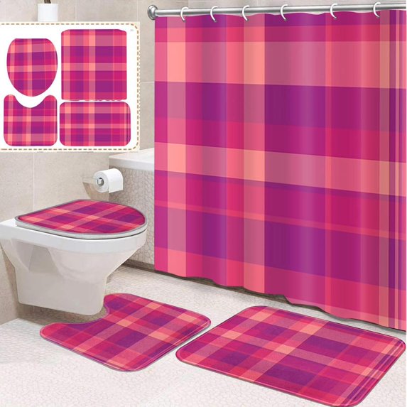 4 Pcs Bathroom Sets with Shower Curtain and Rugs, Galaxy Believe It Our, Bathroom Decor Planet Earth Star Universe Shower Curtain Sets for Bathroom Decor