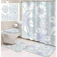 thumbnail image 1 of 4 Pcs Bathroom Sets with Shower Curtain and Rugs, Green Blue Orange Rainbow, Bathroom Decor Red Yellow It Paint Shower Curtain Sets for Bathroom Decor, 1 of 4