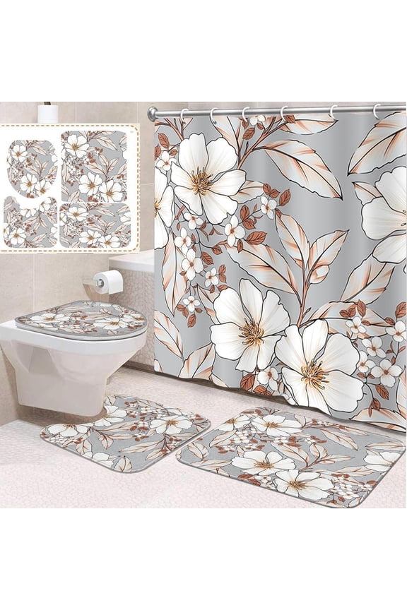 4 Pcs Bathroom Sets with Shower Curtain and Rugs, Hello Women Pink Summer, Bathroom Decor City Love Sexy Modern Shower Curtain Sets for Bathroom Decor