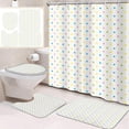 thumbnail image 1 of 4 Pcs Bathroom Sets with Shower Curtain and Rugs, Red Gold Vintage Fancy, Bathroom Decor Music Winter Diamond Golden Shower Curtain Sets for Bathroom Decor, 1 of 4