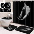 thumbnail image 1 of 4 Pcs Bathroom Sets with Shower Curtain and Rugs, Teal Seahorse Nautical Summer, Bathroom Decor Coastal Sea Horse Blue Shower Curtain Sets for Bathroom Decor, 1 of 4