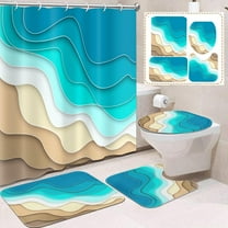 4 Pcs Bathroom Sets with Shower Curtain sets and Rugs, Wildflower Botanical Colorful Floral, Bath Decor Flower Plant Herbs Sage Green Leaves Shower Curtain Sets for Bathroom Decor with 12 Hooks