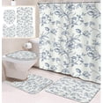 thumbnail image 1 of 4 Pcs Bathroom Sets with Shower Curtain and Rugs, Floral Happy Cute Funny, Bathroom Decor Owl Cartoon Animal Shower Curtain Sets for Bathroom Decor, 1 of 4