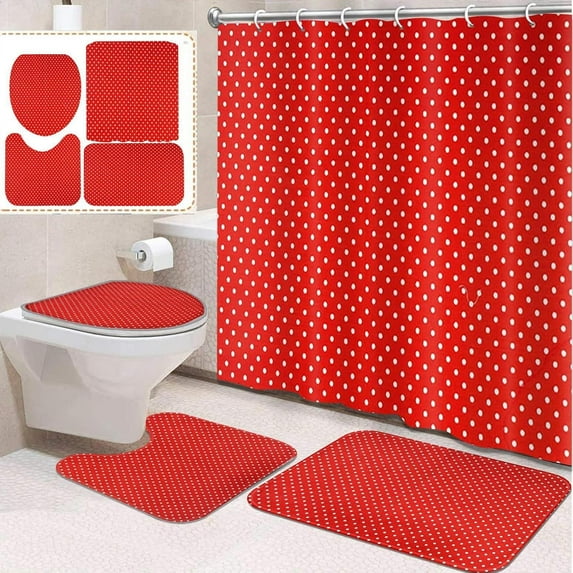 4 Pcs Bathroom Sets with Shower Curtain and Rugs, Funny Dog Paw Vintage, Bathroom Decor Love Cat Cute Puppy Shower Curtain Sets for Bathroom Decor