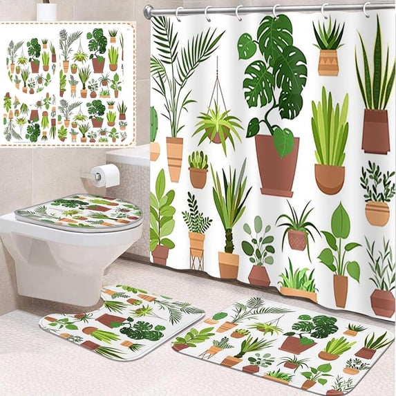 4 Pcs Bathroom Sets with Shower Curtain and Rugs, Funny Dog Paw Vintage, Bathroom Decor Love Cat Cute Puppy Shower Curtain Sets for Bathroom Decor