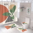 thumbnail image 1 of 4 Pcs Bathroom Shower Curtain Set Polyester Shower Curtain Bathroom Sets with Rugs (Bath Mat,U Shape and Toilet Lid Cover Mat) and 12 Hooks Bathroom Decor, 1 of 7