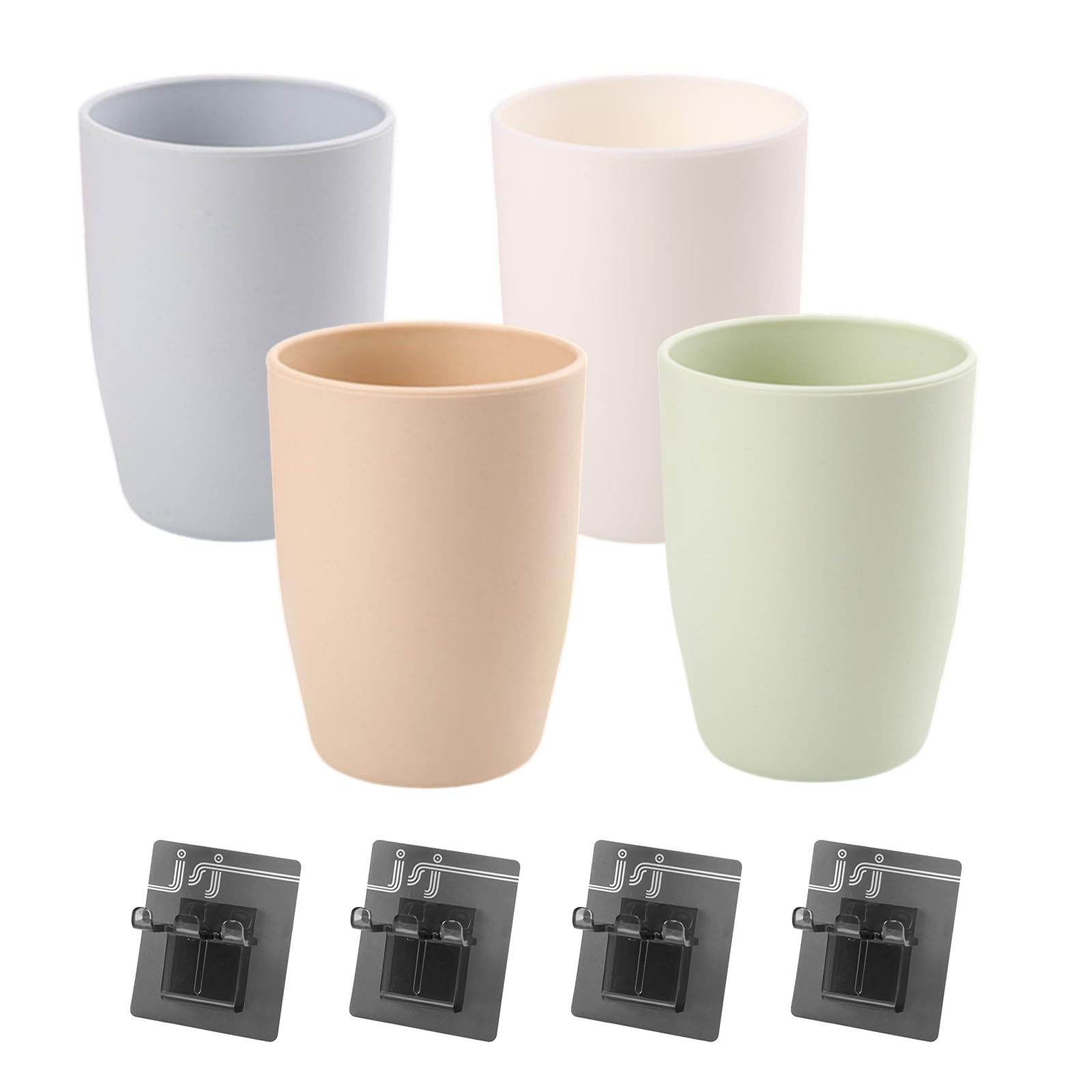 4 Pcs Bathroom Toothbrush Cup, Plastic Toothbrush Holder 4 Self