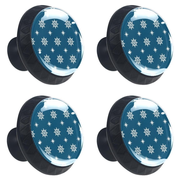 4 Pcs Beach Compass Knobs for Kitchen Cabinet Cupboard Dresser Bookcase Drawer Pulls Handles Round Home Decor