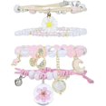 4 Pcs Beaded Cute Bracelets For Teen Girls Women, Dainty Cute Cartoon