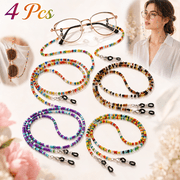 4 Pcs Beaded Eyeglass Chains for Women Sunglass Holder Strap Around Neck, Acrylic Eye glasses Hanger Keeper