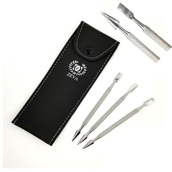 4 Pcs Beauty Nail Care Cuticle Pusher Spoon Trimmer File Manicure Pedicure Tools