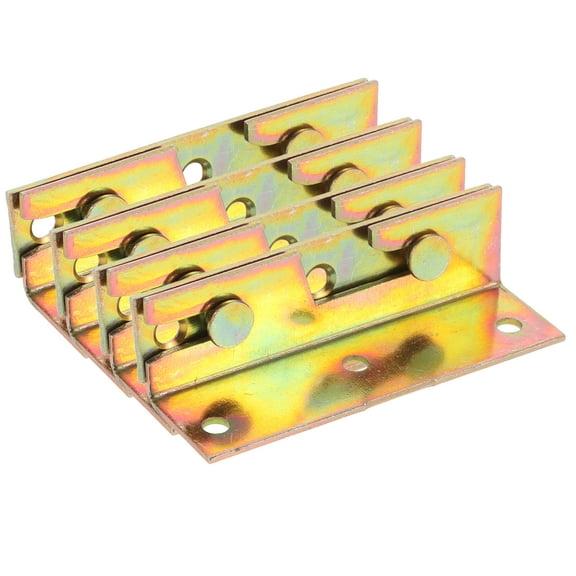 4 Pcs Bed Hinge Bed Replacement Parts Bed Frame Hardware Bed Headboard Bed Stand Golden