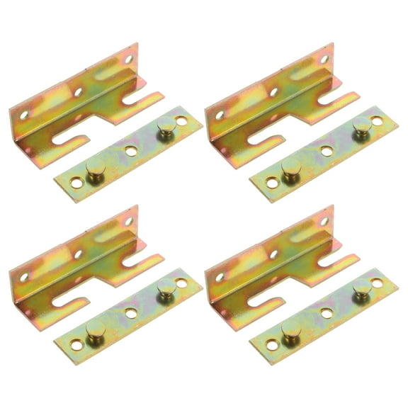 4 Pcs Bed Hinge Hinges Bed Frame Hook Brackets Easy Installation Bed Rail Brackets Bed Rail Brackets Bed Rail Fittings