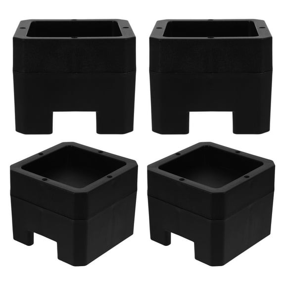 Black Silicone Bed Risers for Fixed Caster Wheels Prevent Sliding and Protect Floors Increases Bed