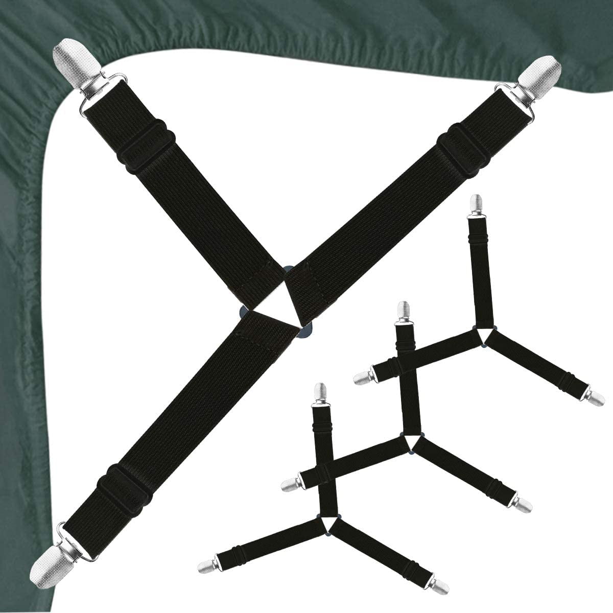4 Pcs Bed Sheet Holder Straps Mattress Grippers Fasteners Adjustable